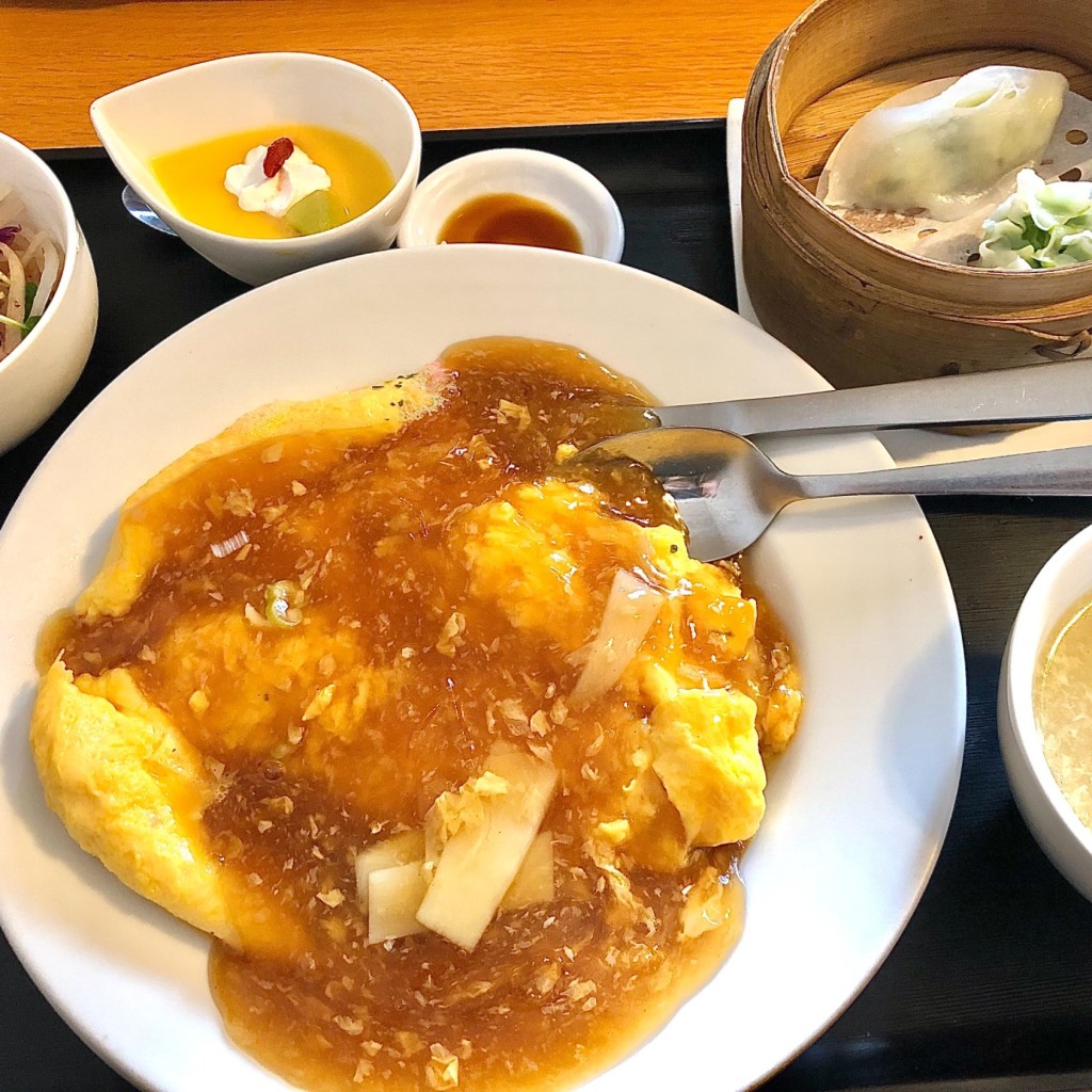 ユーザーが投稿したふわとろ天津飯ランチ(休日)の写真 - 実際訪問したユーザーが直接撮影して投稿した菊住中華料理中国厨房 YUAN 桜本町本店の写真