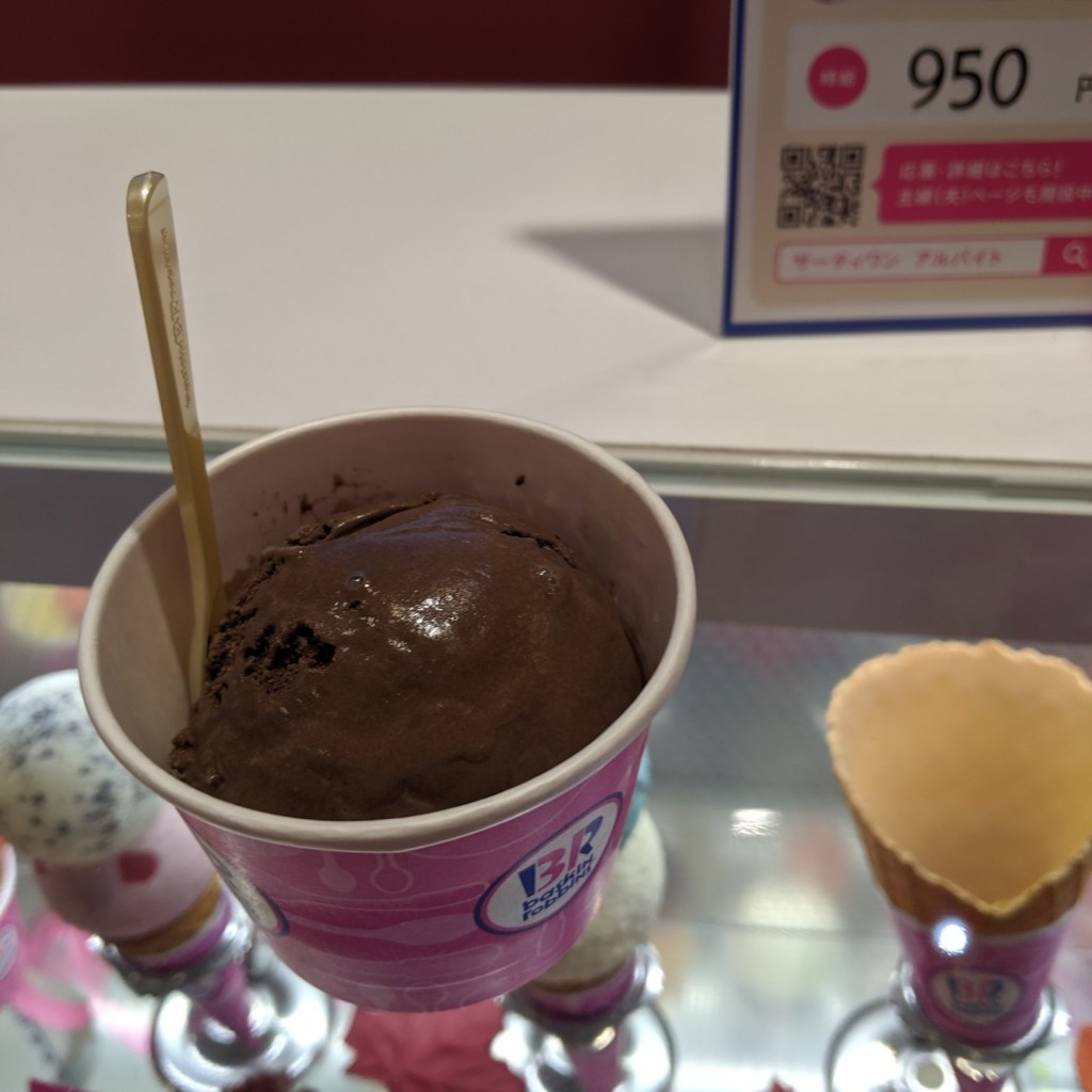 ユーザーが投稿したレギュラーカップ シングル チョコレートの写真 - 実際訪問したユーザーが直接撮影して投稿した天池五反田町アイスクリームサーティワンアイスクリーム アピタタウン稲沢店の写真