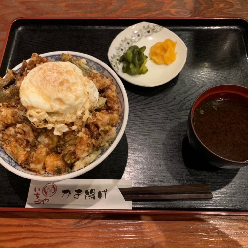 ユーザーが投稿した海老かき揚げ丼の写真 - 実際訪問したユーザーが直接撮影して投稿した江森町中天ぷらいちごやの写真