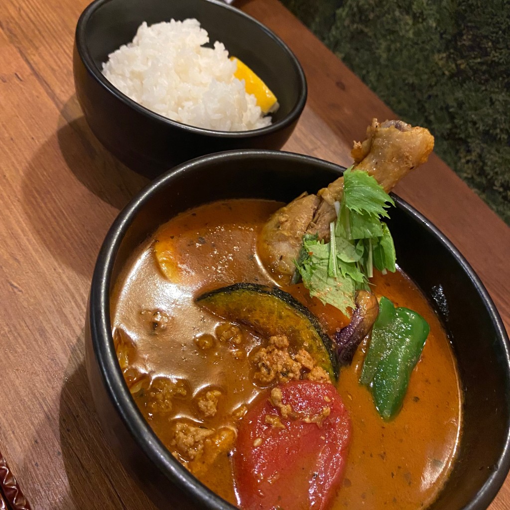 ユーザーが投稿したスープカレー(チキン)の写真 - 実際訪問したユーザーが直接撮影して投稿した子安町カレー奥芝商店 八王子田代城の写真