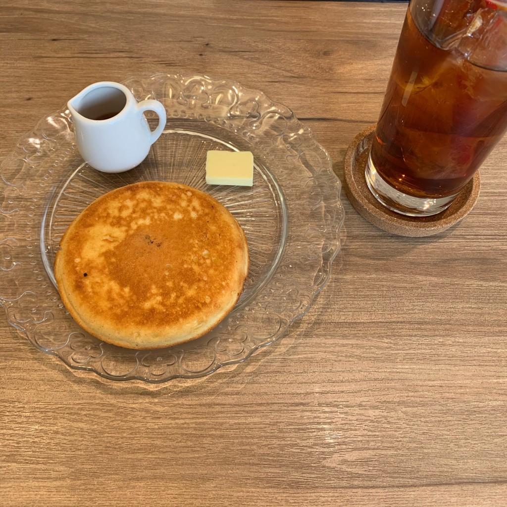 ユーザーが投稿した平日ランチ限定 パンケーキ・ドリンクセットの写真 - 実際訪問したユーザーが直接撮影して投稿した牧山新町カフェカフェ ハピサの写真