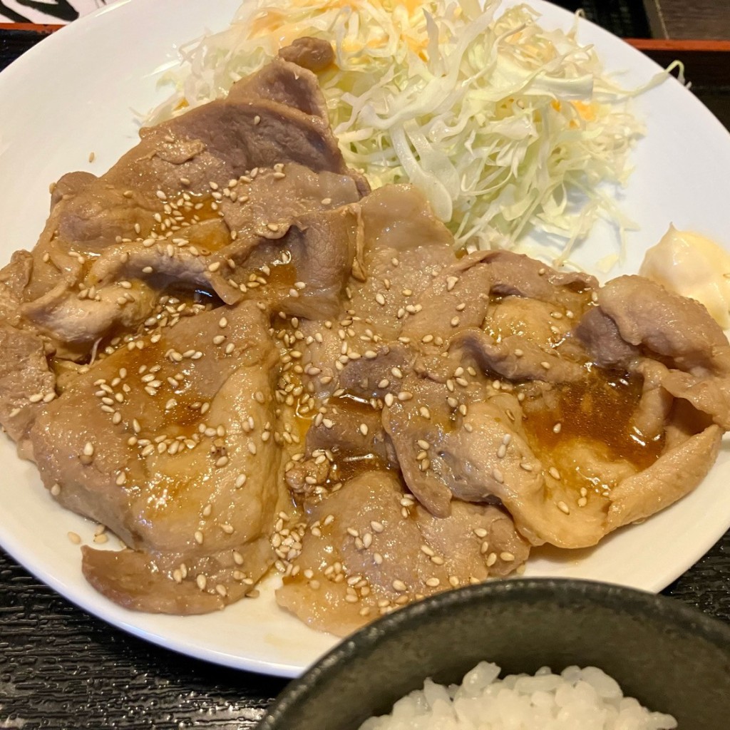 ユーザーが投稿した500円豚の生姜焼きの写真 - 実際訪問したユーザーが直接撮影して投稿した双葉居酒屋快食ダイニング匠彩の写真