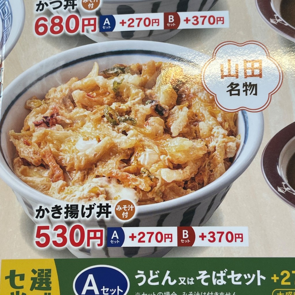 ユーザーが投稿したかき揚げ丼セットの写真 - 実際訪問したユーザーが直接撮影して投稿した島野町うどん山田うどん食堂 高崎インター店の写真