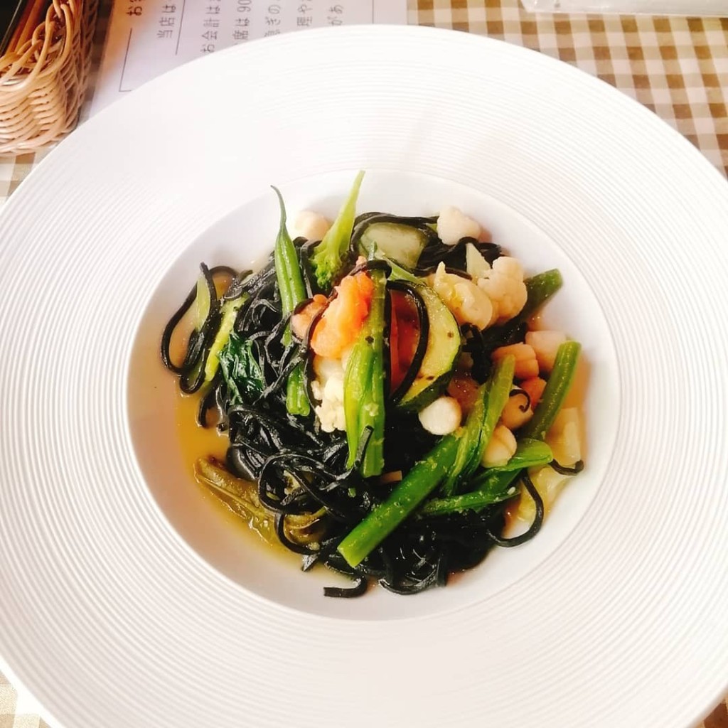 ユーザーが投稿した近江野菜のパスタセット(ランチ)の写真 - 実際訪問したユーザーが直接撮影して投稿した馬場イタリアントラスパレンテの写真