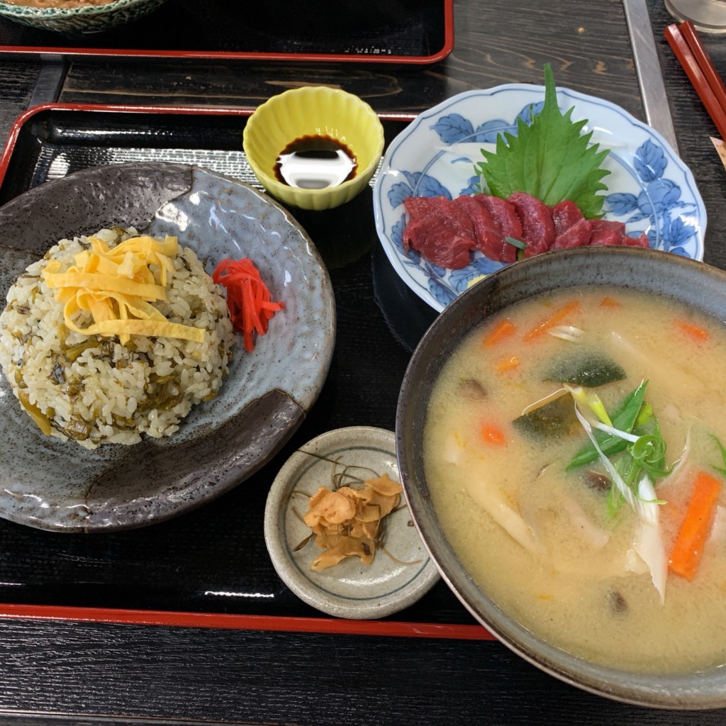ユーザーが投稿した高菜めし定食の写真 - 実際訪問したユーザーが直接撮影して投稿した乙姫定食屋阿蘇料理 ひめ路の写真