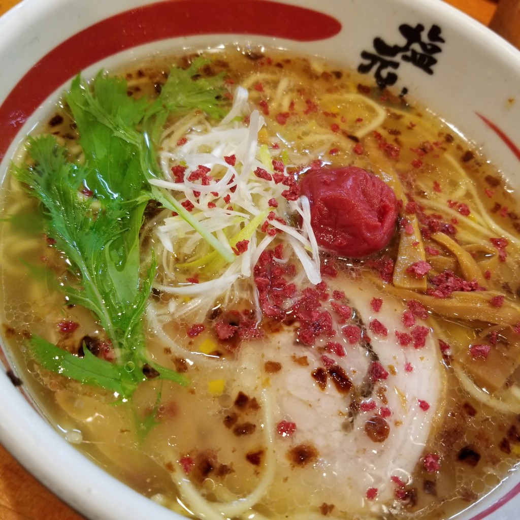 ユーザーが投稿した梅塩ラーメンの写真 - 実際訪問したユーザーが直接撮影して投稿した水保町ラーメン専門店守山塩元帥の写真