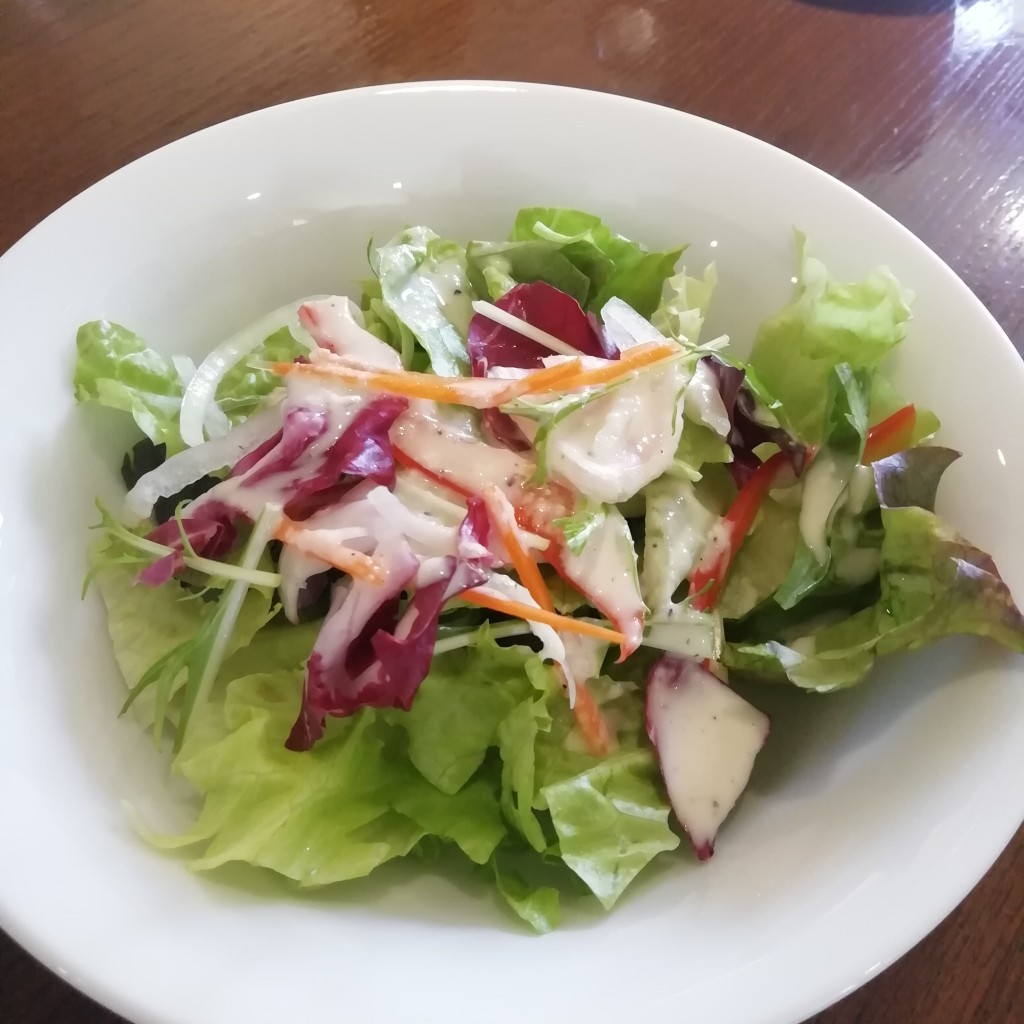 ユーザーが投稿したオムライス(たまごやわらかめ)+単品サラダの写真 - 実際訪問したユーザーが直接撮影して投稿した西川田町西洋料理レストランフィールドの写真
