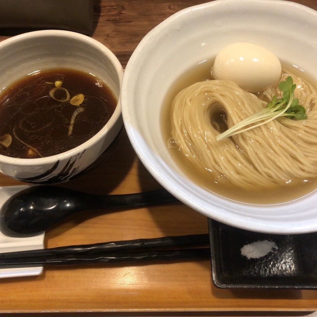 ユーザーが投稿した味玉つけ麺の写真 - 実際訪問したユーザーが直接撮影して投稿した中町ラーメン専門店ラーメン 健やかの写真