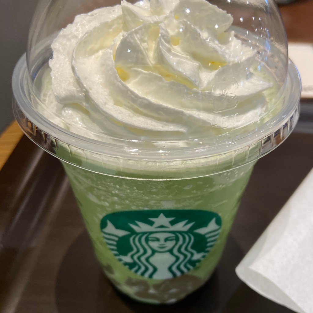 ユーザーが投稿した抹茶クリームフラペチーノの写真 - 実際訪問したユーザーが直接撮影して投稿した宇宿カフェスターバックスコーヒー 鹿児島OPSIAミスミ店の写真