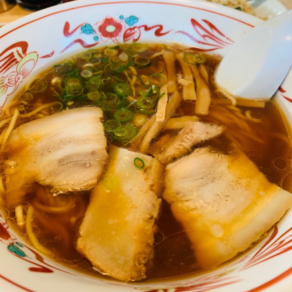 ユーザーが投稿したラーメン半チャーハンセットの写真 - 実際訪問したユーザーが直接撮影して投稿した藤田ラーメン / つけ麺ラーメン道の写真