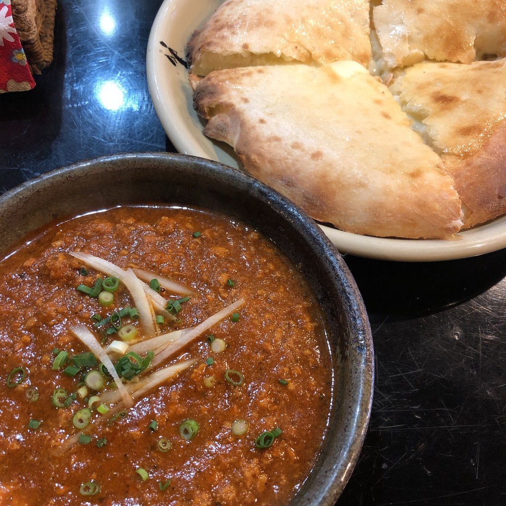 ユーザーが投稿したキーマカレーセットの写真 - 実際訪問したユーザーが直接撮影して投稿した池下町インド料理インド料理 シャティの写真