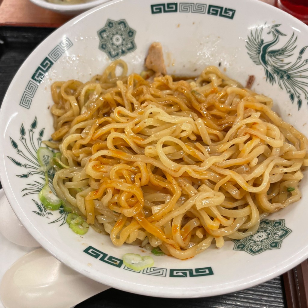 ユーザーが投稿した汁なしラーメン+温玉の写真 - 実際訪問したユーザーが直接撮影して投稿した東金町中華料理日高屋 金町北口店の写真