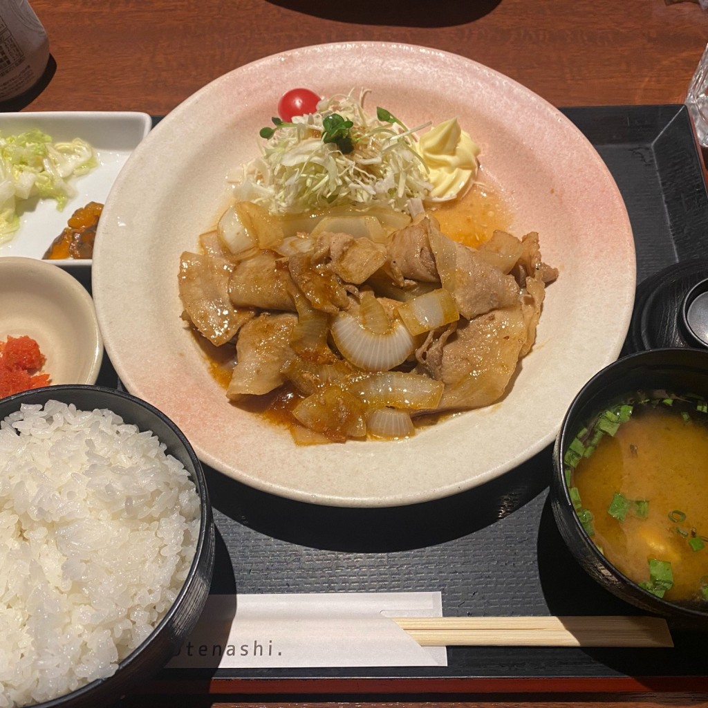 ユーザーが投稿したLunch B生姜焼き定食の写真 - 実際訪問したユーザーが直接撮影して投稿した西新宿居酒屋北の味紀行と地酒 北海道 新宿西口店の写真