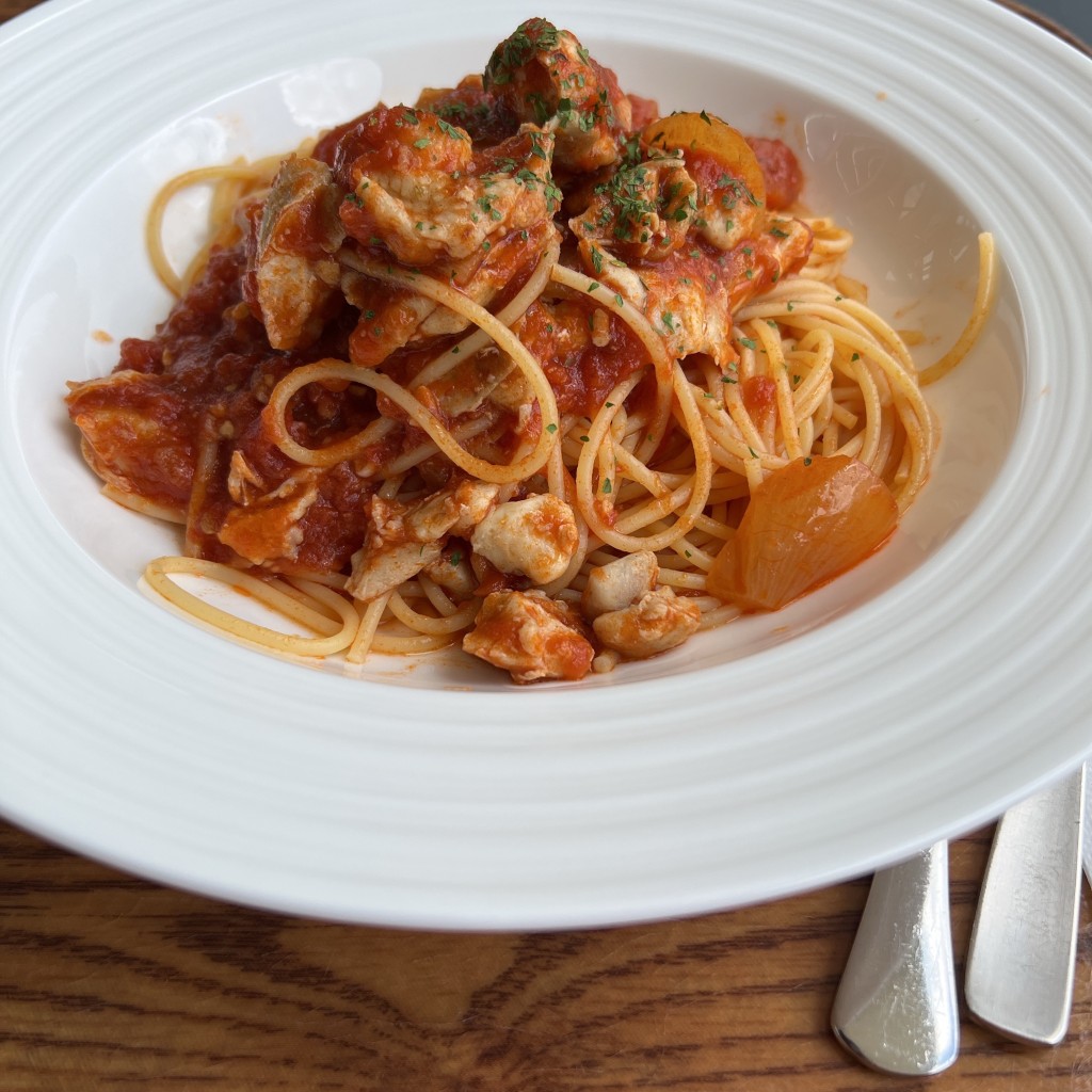 ユーザーが投稿した赤城鷄のトマトスパゲティの写真 - 実際訪問したユーザーが直接撮影して投稿した洋食ウッドランドカフェの写真