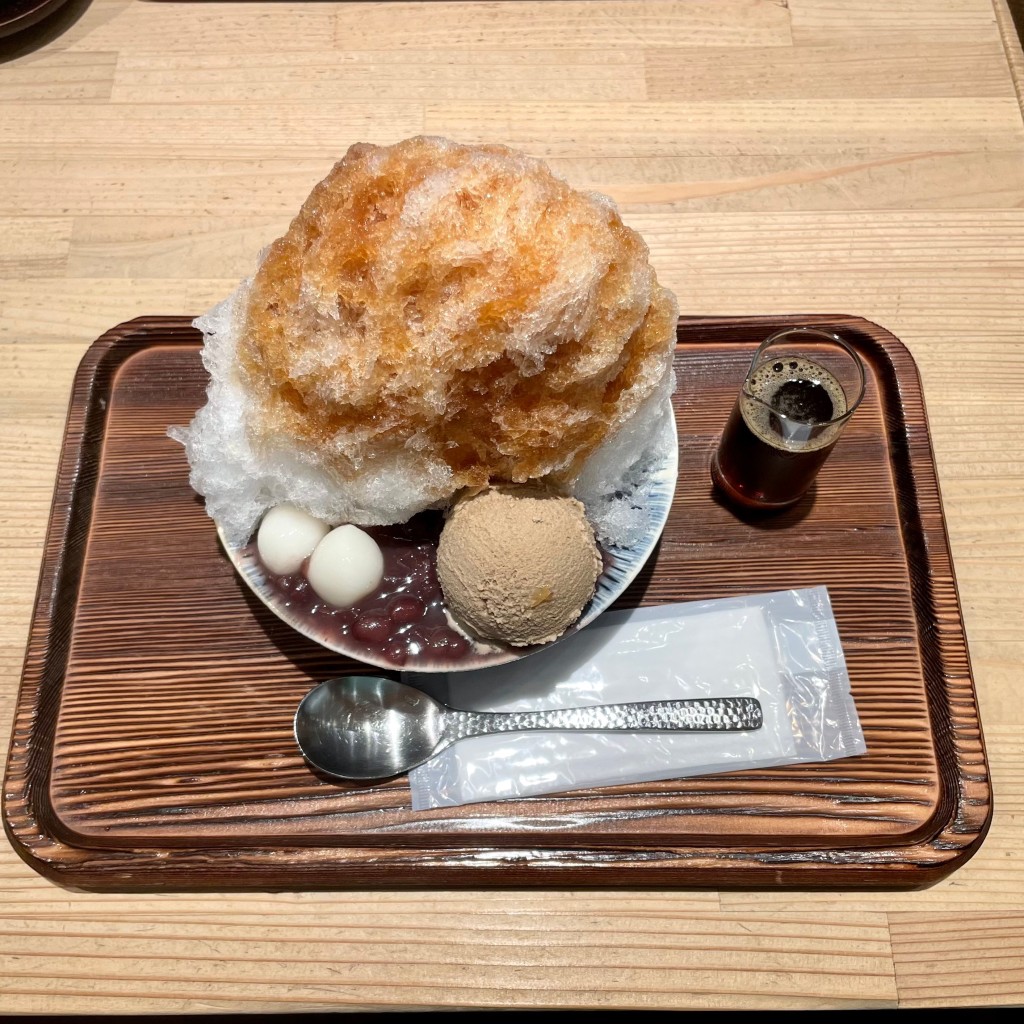 ユーザーが投稿したほうじ茶氷 セットの写真 - 実際訪問したユーザーが直接撮影して投稿した千駄ヶ谷カフェ京はやしや タカシマヤ タイムズスクエア店の写真