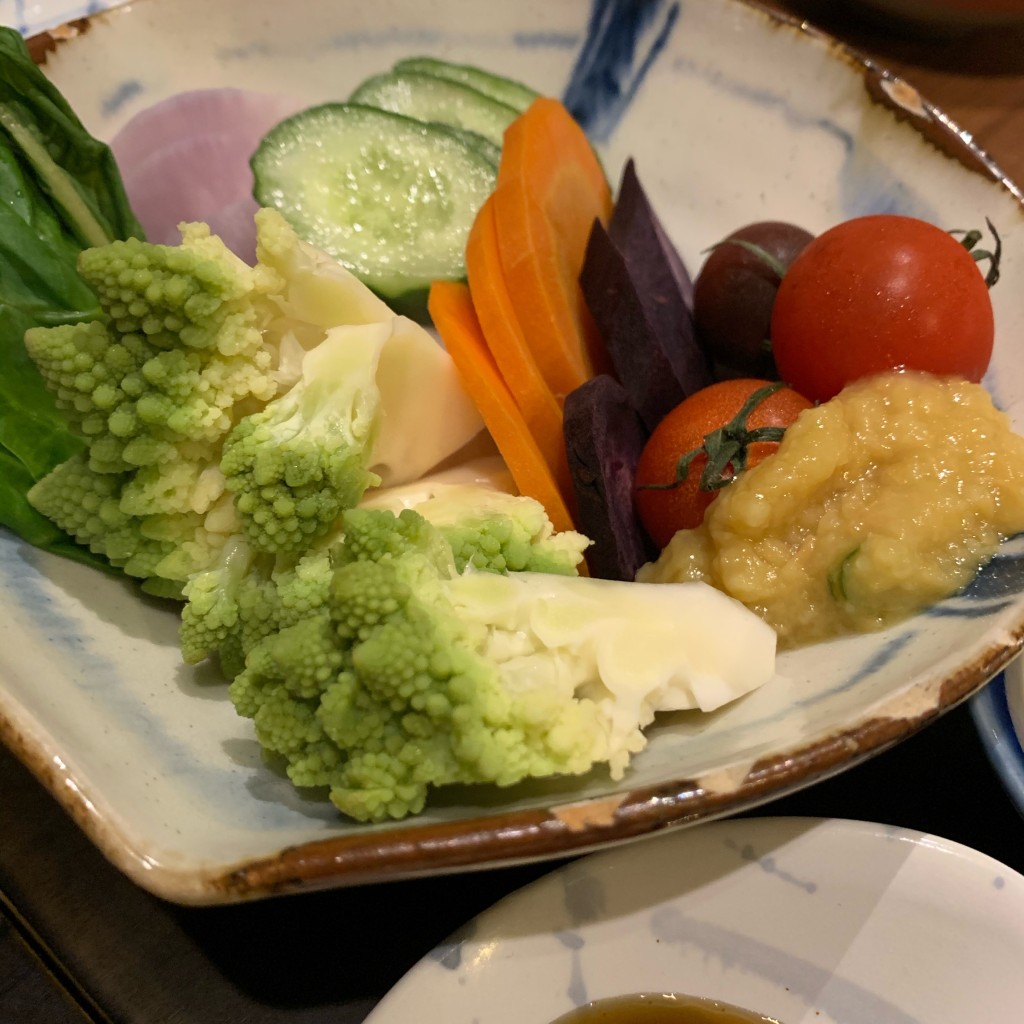 ユーザーが投稿した野菜の盛り合わせの写真 - 実際訪問したユーザーが直接撮影して投稿した恵比寿西定食屋土鍋炊ごはん なかよしの写真