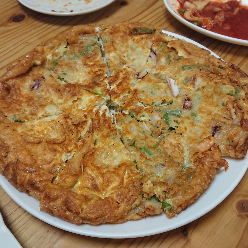 ユーザーが投稿した海鮮チジミの写真 - 実際訪問したユーザーが直接撮影して投稿した鶴橋韓国料理カナアンの写真