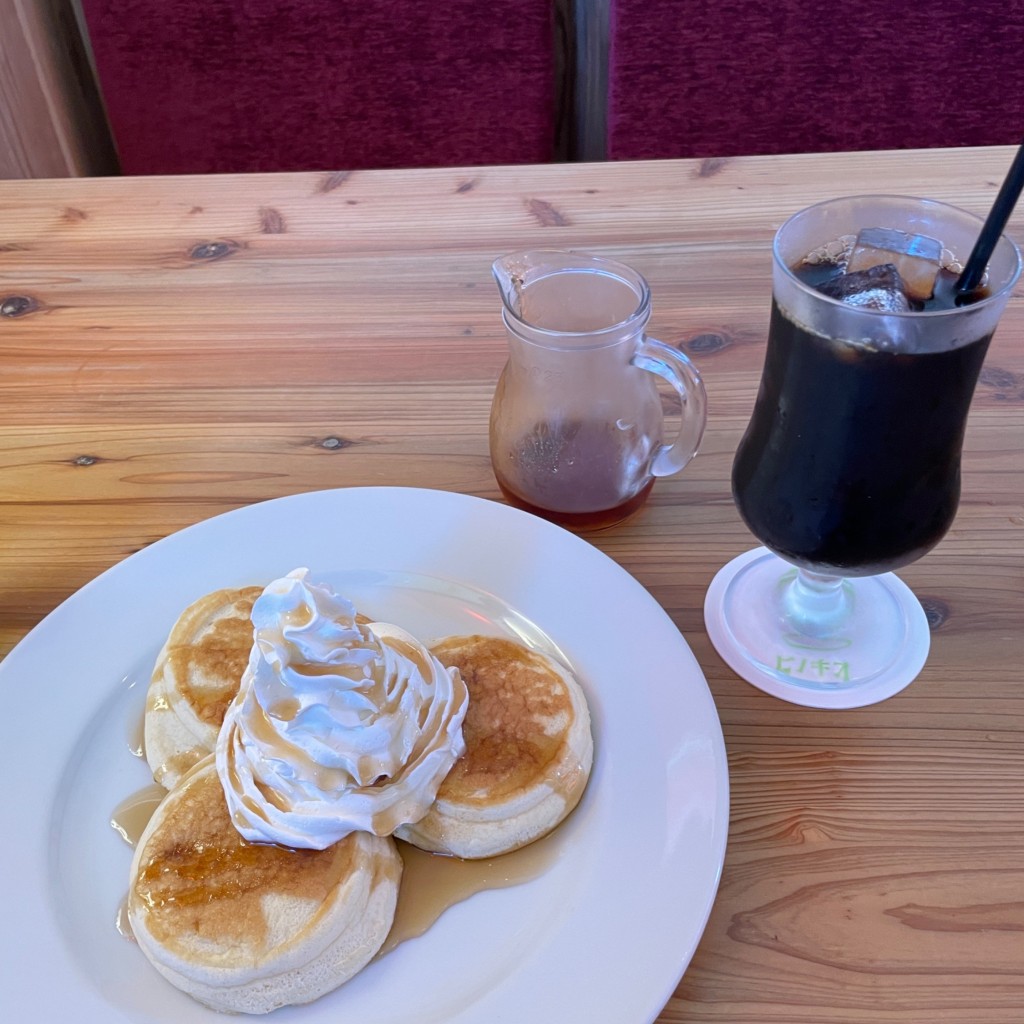 ユーザーが投稿したリコッタCパンケーキの写真 - 実際訪問したユーザーが直接撮影して投稿した西招提町喫茶店喫茶珈琲店 ピノキオの写真