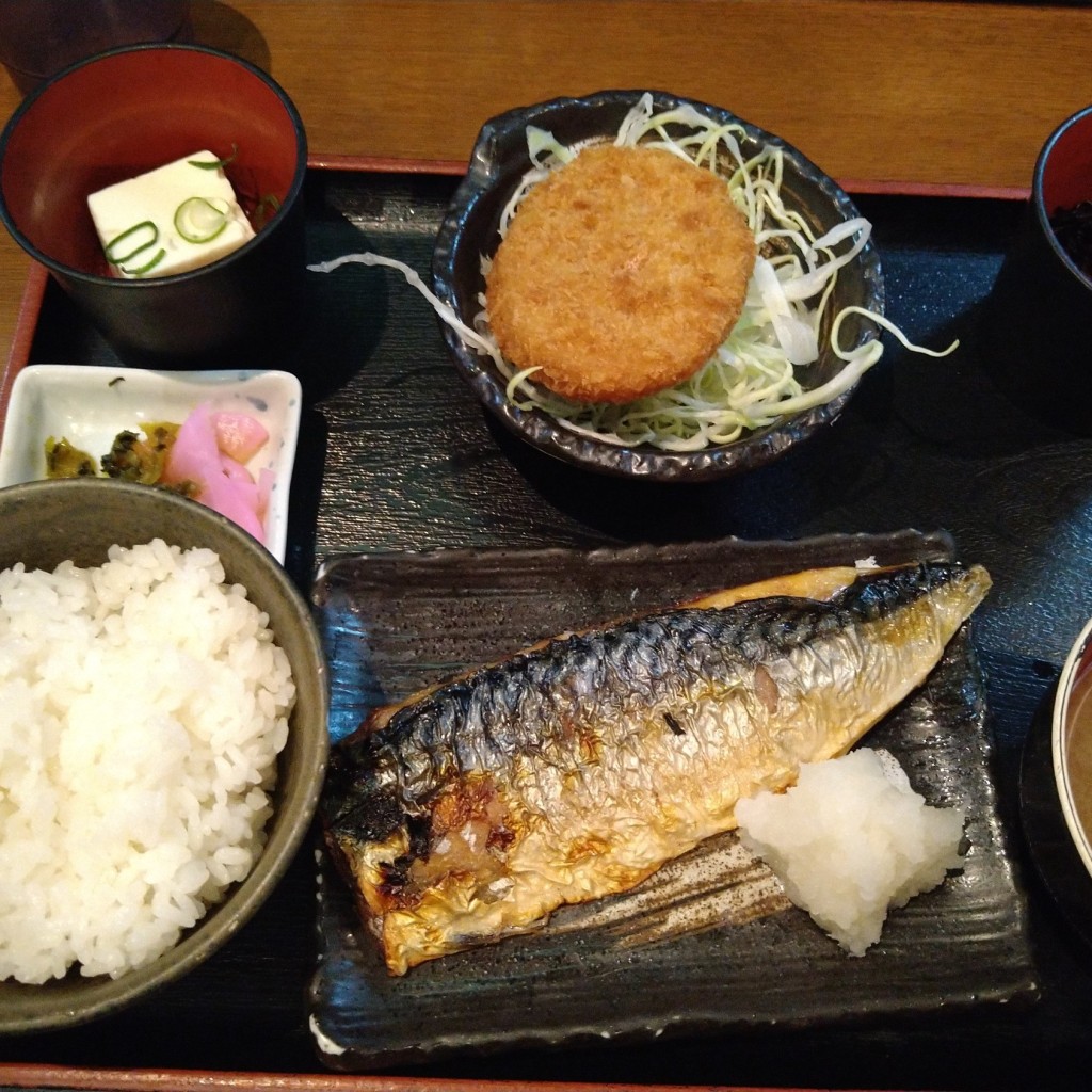 ユーザーが投稿した鯖塩焼き定食の写真 - 実際訪問したユーザーが直接撮影して投稿した天神橋居酒屋明石八 天満店の写真