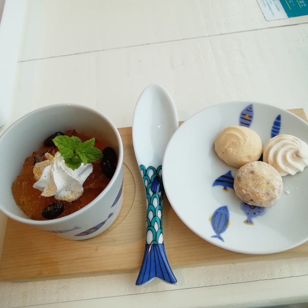 ユーザーが投稿した加賀棒茶プリンの写真 - 実際訪問したユーザーが直接撮影して投稿した無量寺町地中海料理海の食堂 ベイアルセの写真