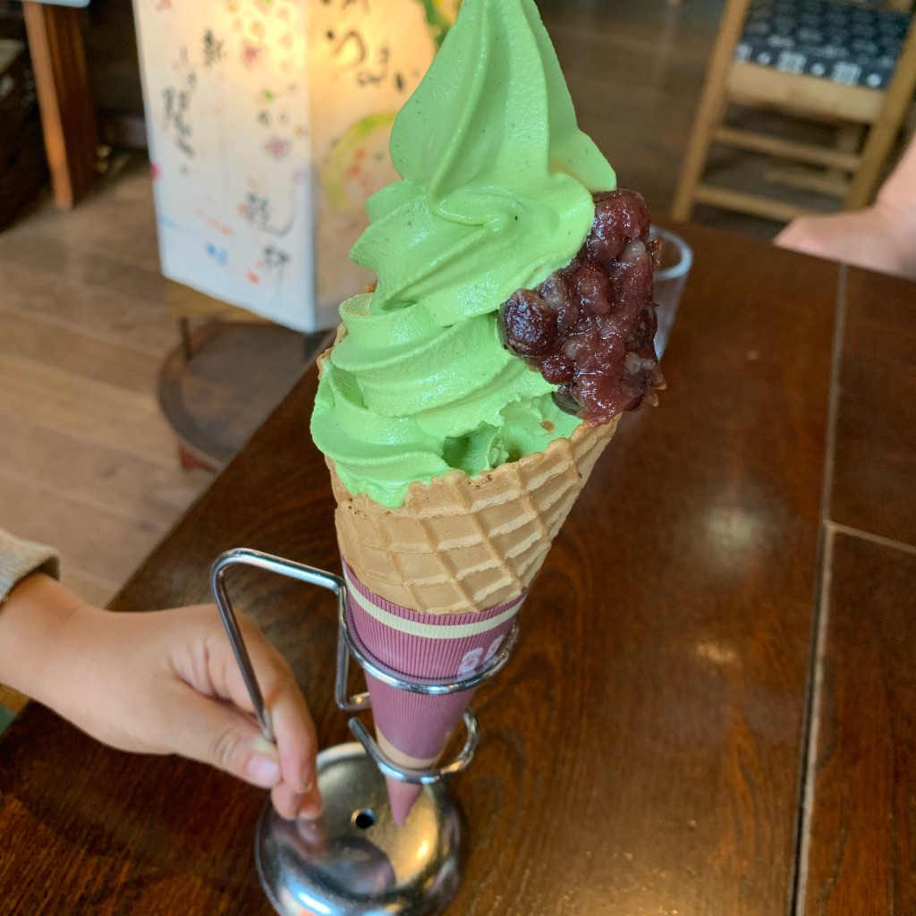 ユーザーが投稿した緑茶ソフトクリームの写真 - 実際訪問したユーザーが直接撮影して投稿した鶴崎和カフェ / 甘味処北川園の写真