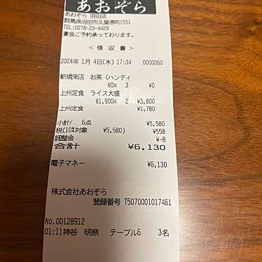 うまい焼肉 あおぞら 沼田店のundefinedに実際訪問訪問したユーザーunknownさんが新しく投稿した新着口コミの写真