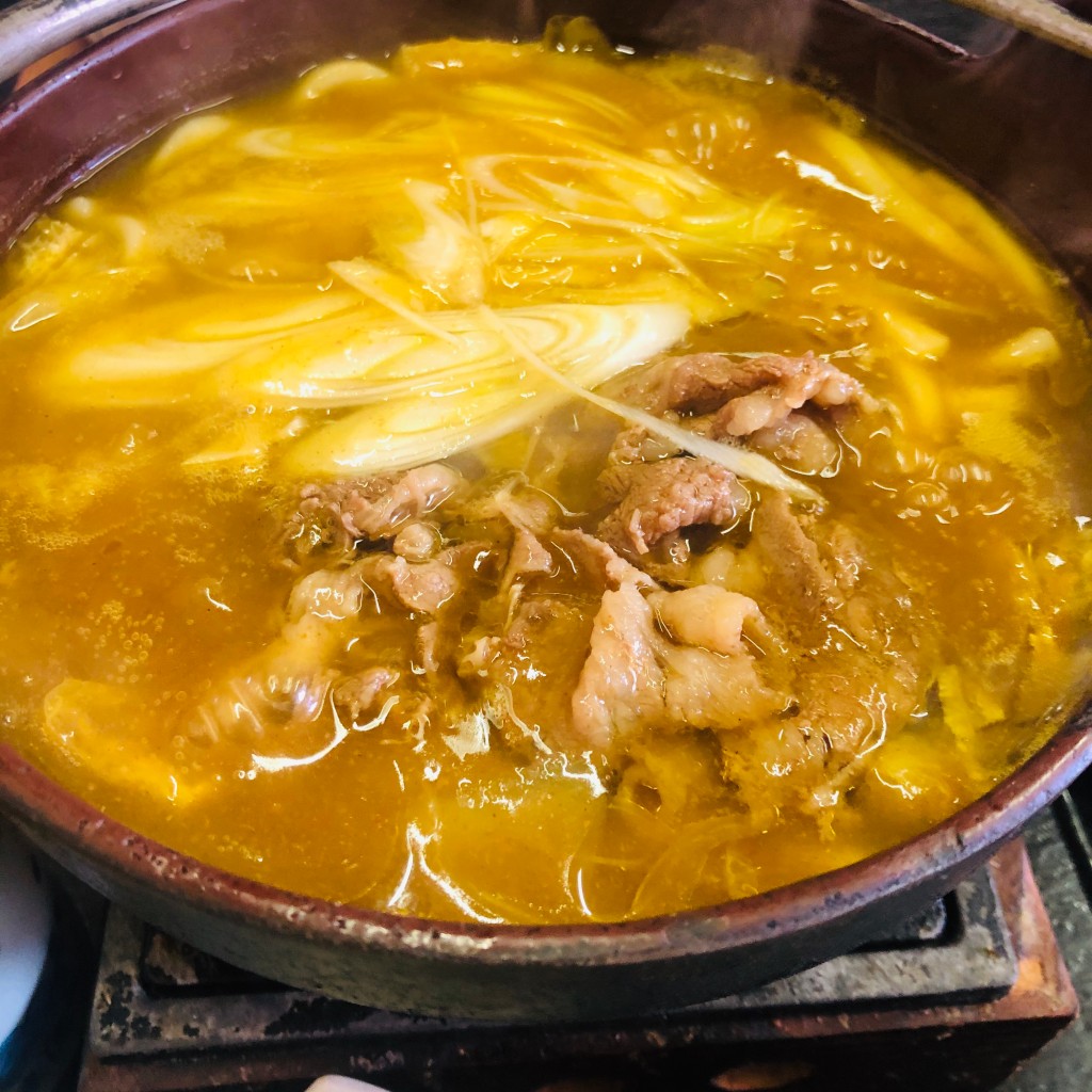 ユーザーが投稿したカレー鍋うどんの写真 - 実際訪問したユーザーが直接撮影して投稿した粟野郷土料理食事処 春日の写真