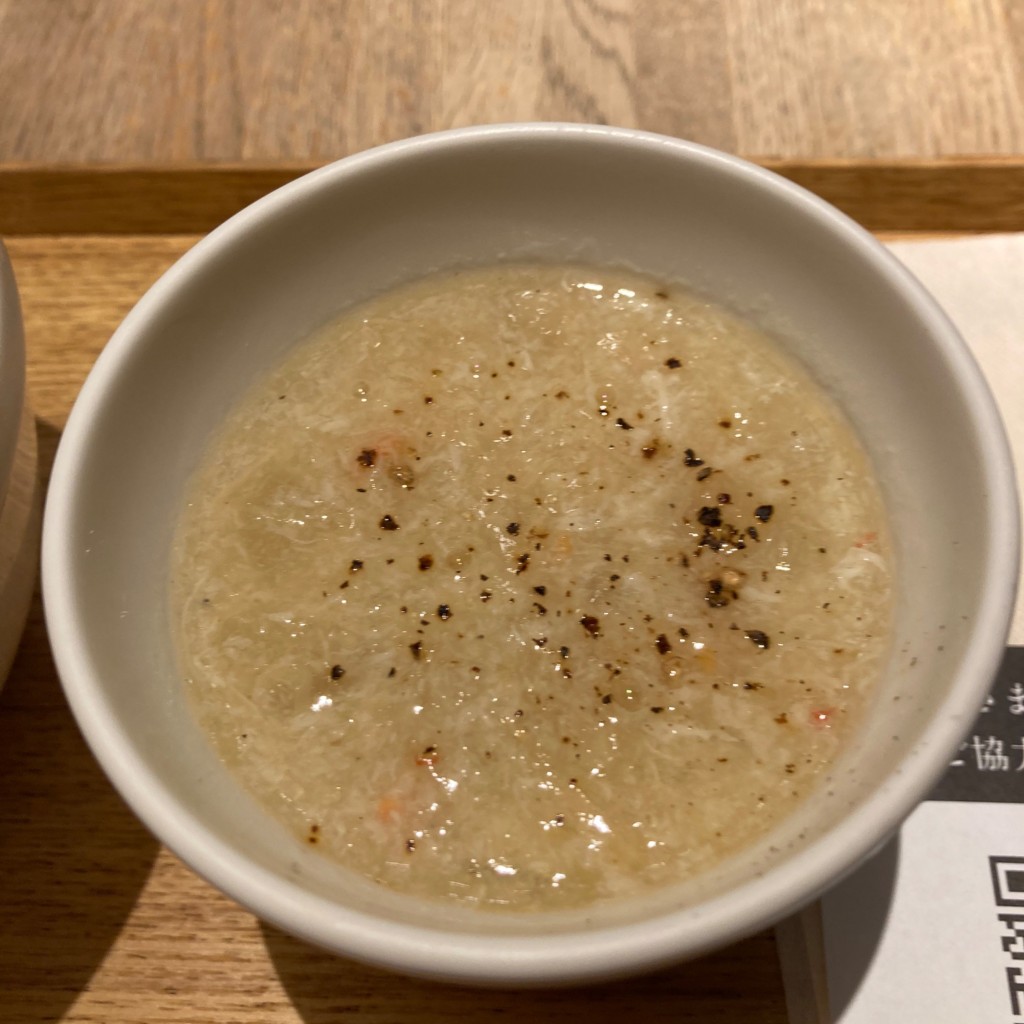 ユーザーが投稿した帆立と紅ずわい蟹の淡雪スープの写真 - 実際訪問したユーザーが直接撮影して投稿した恵比寿南洋食スープストック東京 アトレ恵比寿店の写真