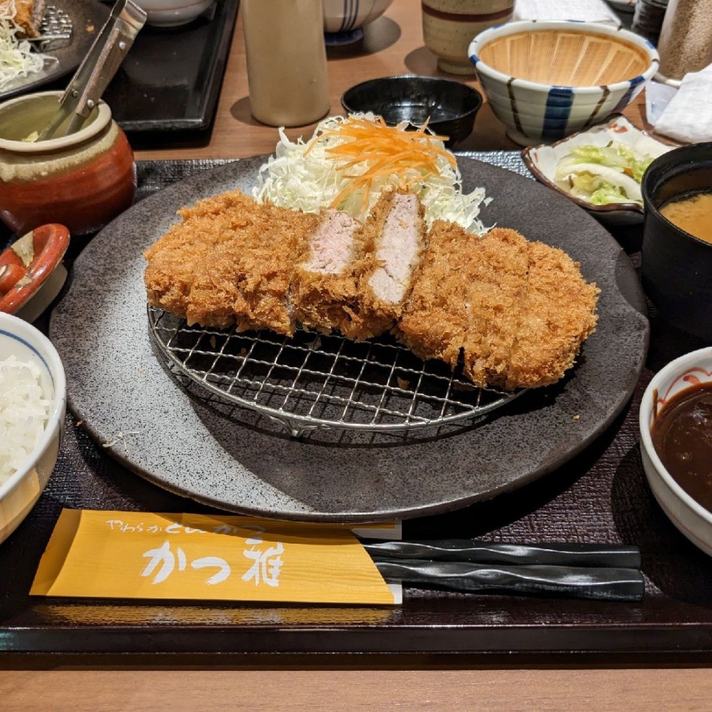 ユーザーが投稿した肉の日ジャンボヒレかつ定食の写真 - 実際訪問したユーザーが直接撮影して投稿した広川町とんかつかつ雅豊田美里店の写真