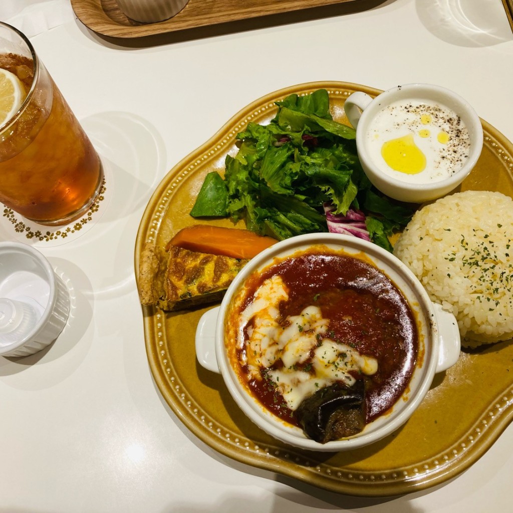 ユーザーが投稿したLunchPチーズバーグの写真 - 実際訪問したユーザーが直接撮影して投稿した池辺町カフェラ・メゾン アンソレイユターブル 横浜ららぽーと店の写真