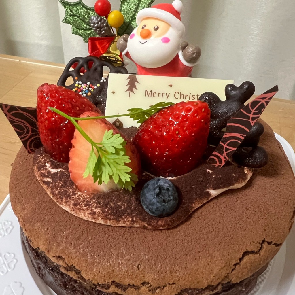 ユーザーが投稿したクリスマスケーキ(蒸し焼きショコラ)の写真 - 実際訪問したユーザーが直接撮影して投稿した野里スイーツパティスリールクール 姫路の写真