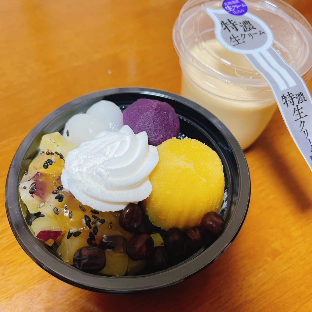 ユーザーが投稿した芋づくしのクリームあんみつの写真 - 実際訪問したユーザーが直接撮影して投稿した熊野町スイーツシャトレーゼ 大垣熊野町店の写真