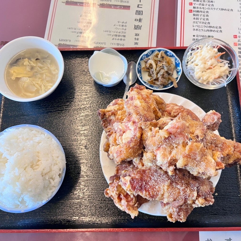 ユーザーが投稿した鶏の唐揚げ定食の写真 - 実際訪問したユーザーが直接撮影して投稿した前田四条中華料理中華料理 順和園の写真