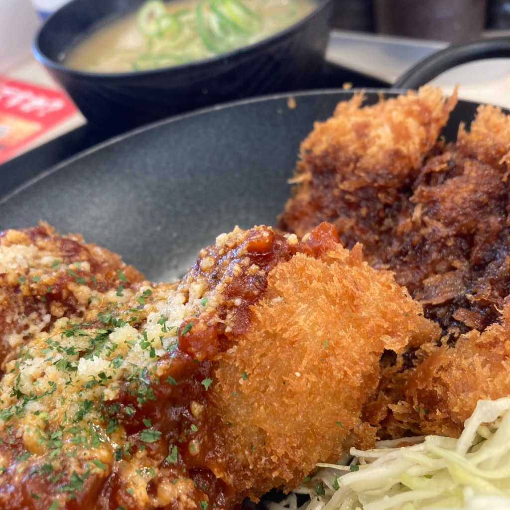 ユーザーが投稿した鶏団子とチキンカツの合盛定の写真 - 実際訪問したユーザーが直接撮影して投稿した下とんかつかつや 東岡山店の写真