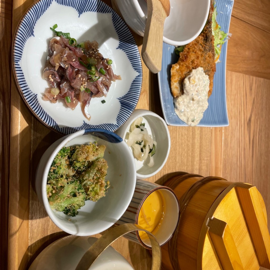 ユーザーが投稿したアジフライと鯵生姜茶漬膳の写真 - 実際訪問したユーザーが直接撮影して投稿した西池袋和食 / 日本料理ニホンの食卓 つくみ 池袋東武店の写真