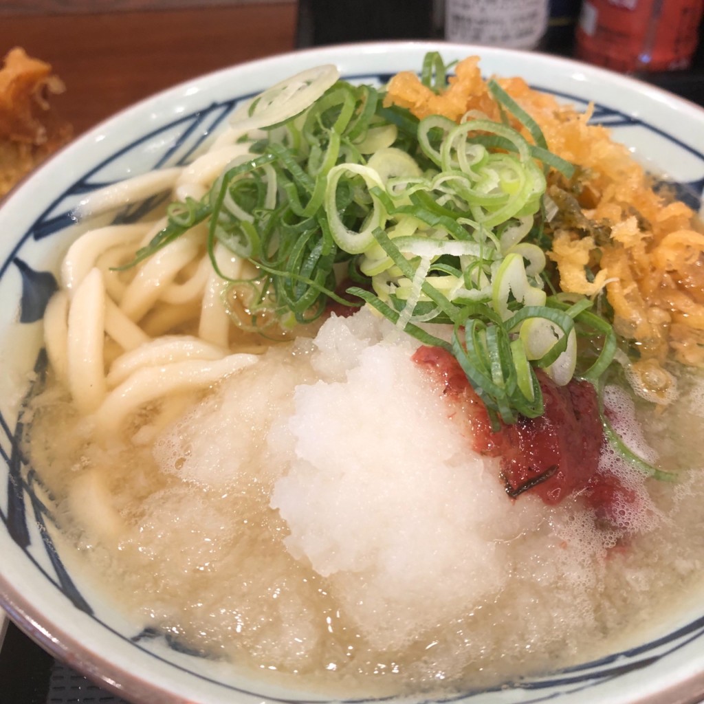 ユーザーが投稿した梅おろし冷やかけうどんの写真 - 実際訪問したユーザーが直接撮影して投稿した海老江うどん丸亀製麺 野田阪神店の写真