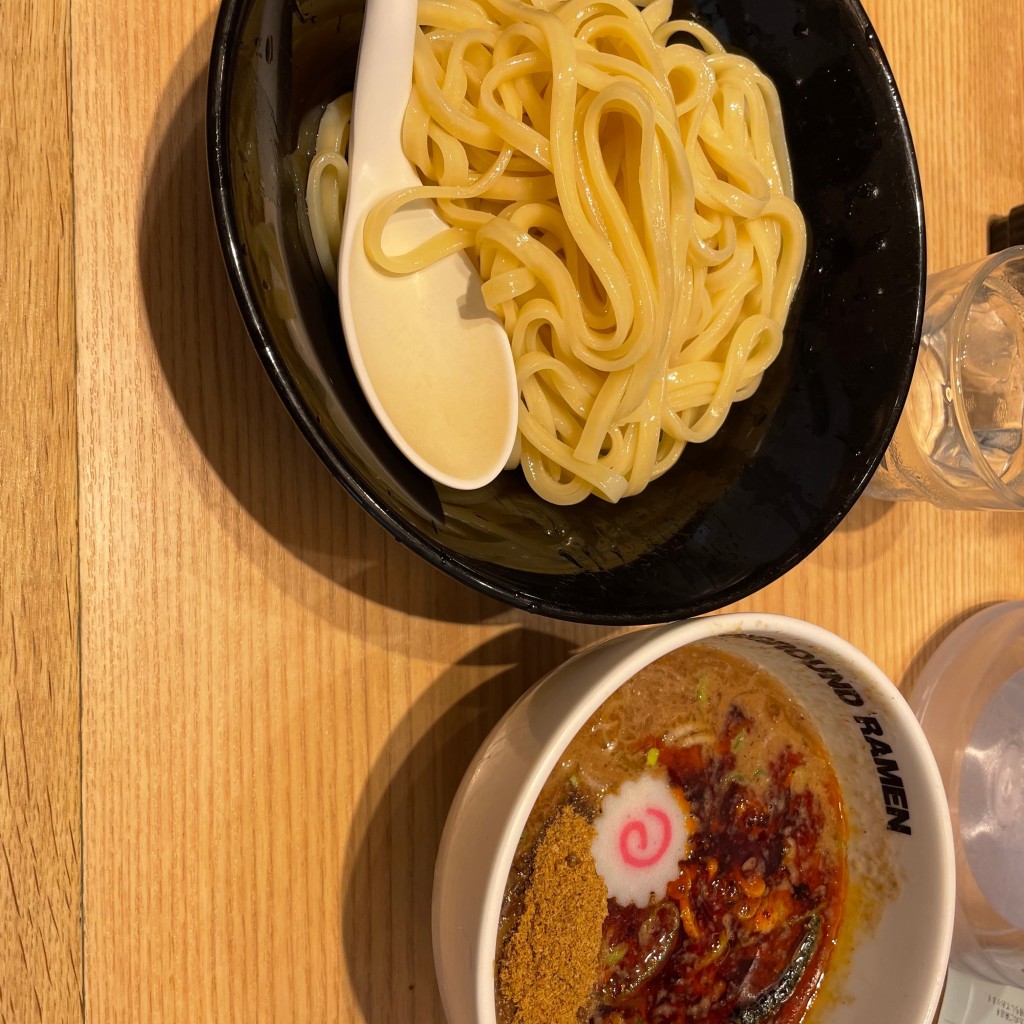 ユーザーが投稿した特製辛つけ麺 濃厚の写真 - 実際訪問したユーザーが直接撮影して投稿したくすのき台つけ麺専門店アンダーグラウンドラーメン 頑者 グランドエミオ所沢店の写真