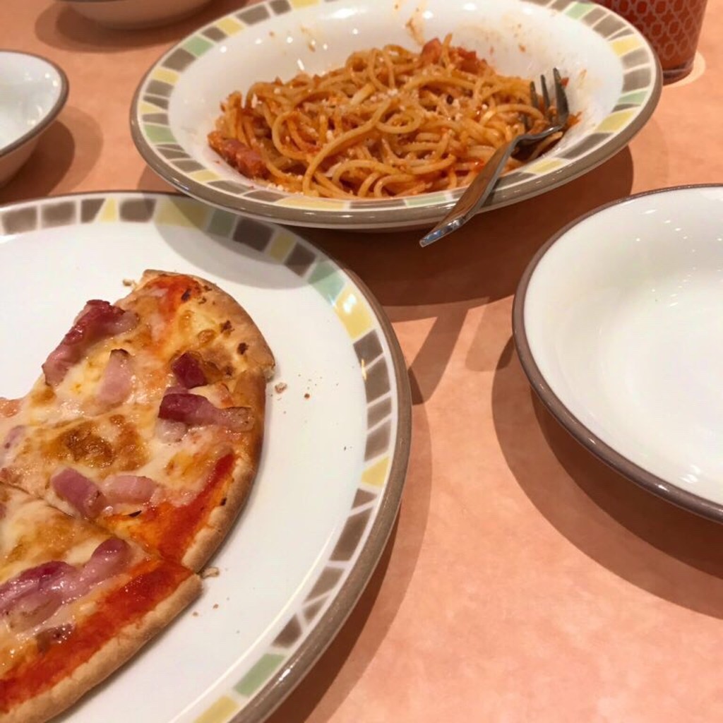 ユーザーが投稿したパンチェッタのピザの写真 - 実際訪問したユーザーが直接撮影して投稿した上南部イタリアンサイゼリヤ ゆめタウンサンピアン店の写真