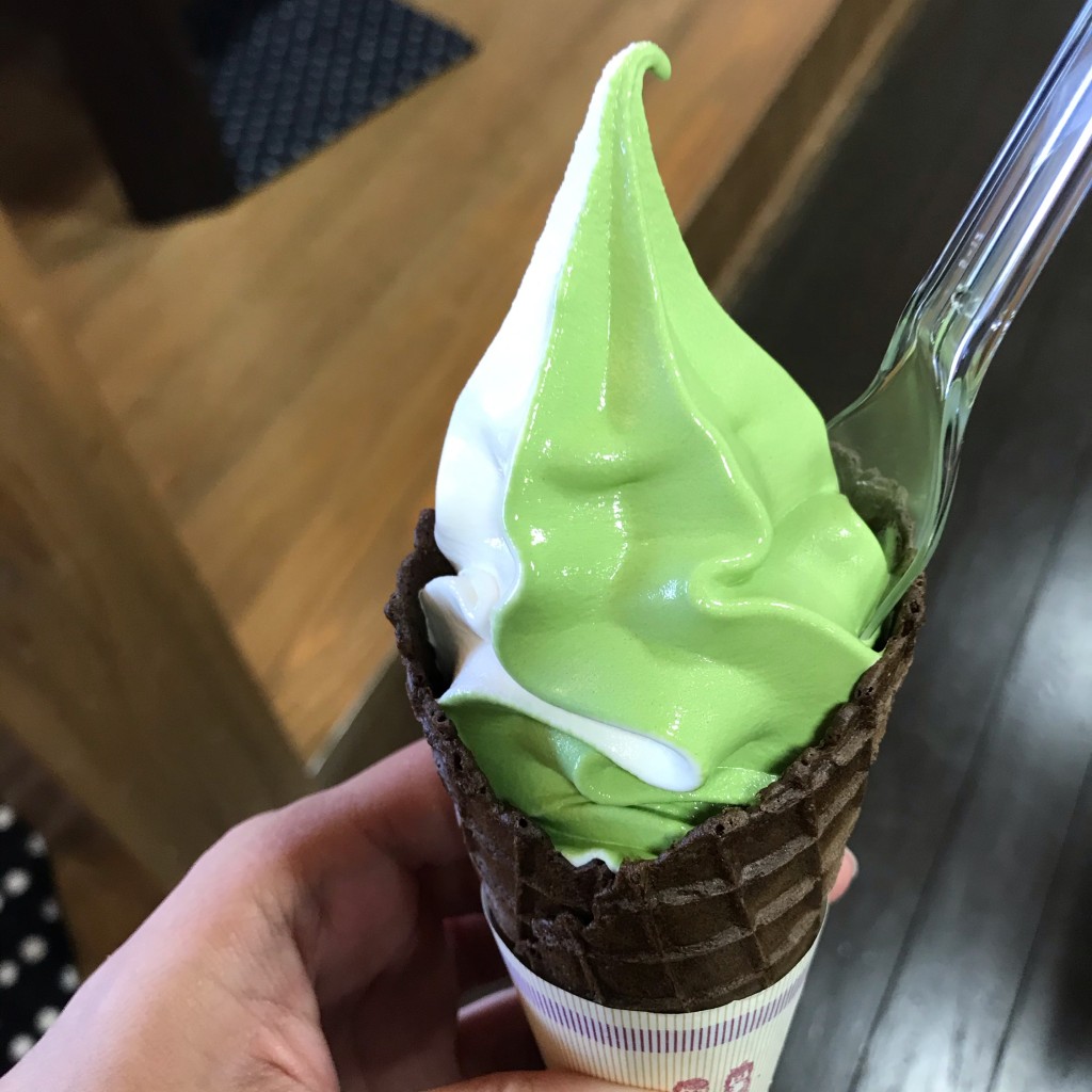 ユーザーが投稿した星野抹茶ソフトクリーム ミックスの写真 - 実際訪問したユーザーが直接撮影して投稿した本町スイーツ八女物産館ときめきの写真