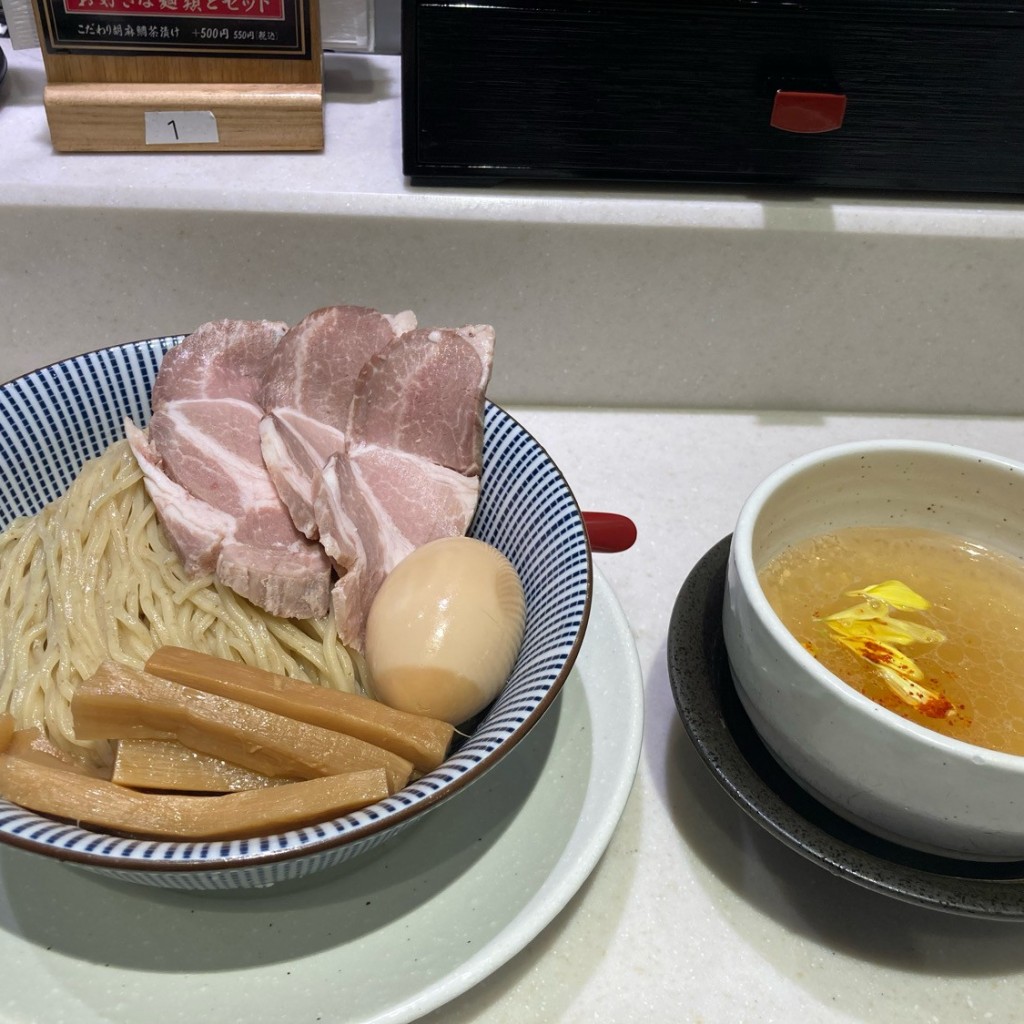 ユーザーが投稿した特製鯛塩つけ麺の写真 - 実際訪問したユーザーが直接撮影して投稿した上野ラーメン専門店鯛塩そば 灯花 アトレ上野店の写真