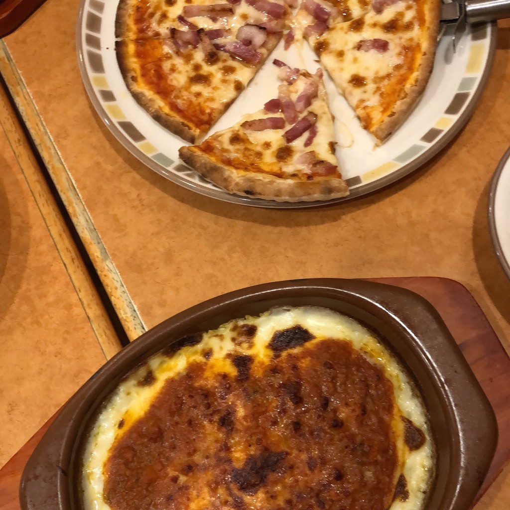 ユーザーが投稿したパンチェッタのピザの写真 - 実際訪問したユーザーが直接撮影して投稿した紙屋町イタリアンサイゼリヤ 広島紙屋町店の写真