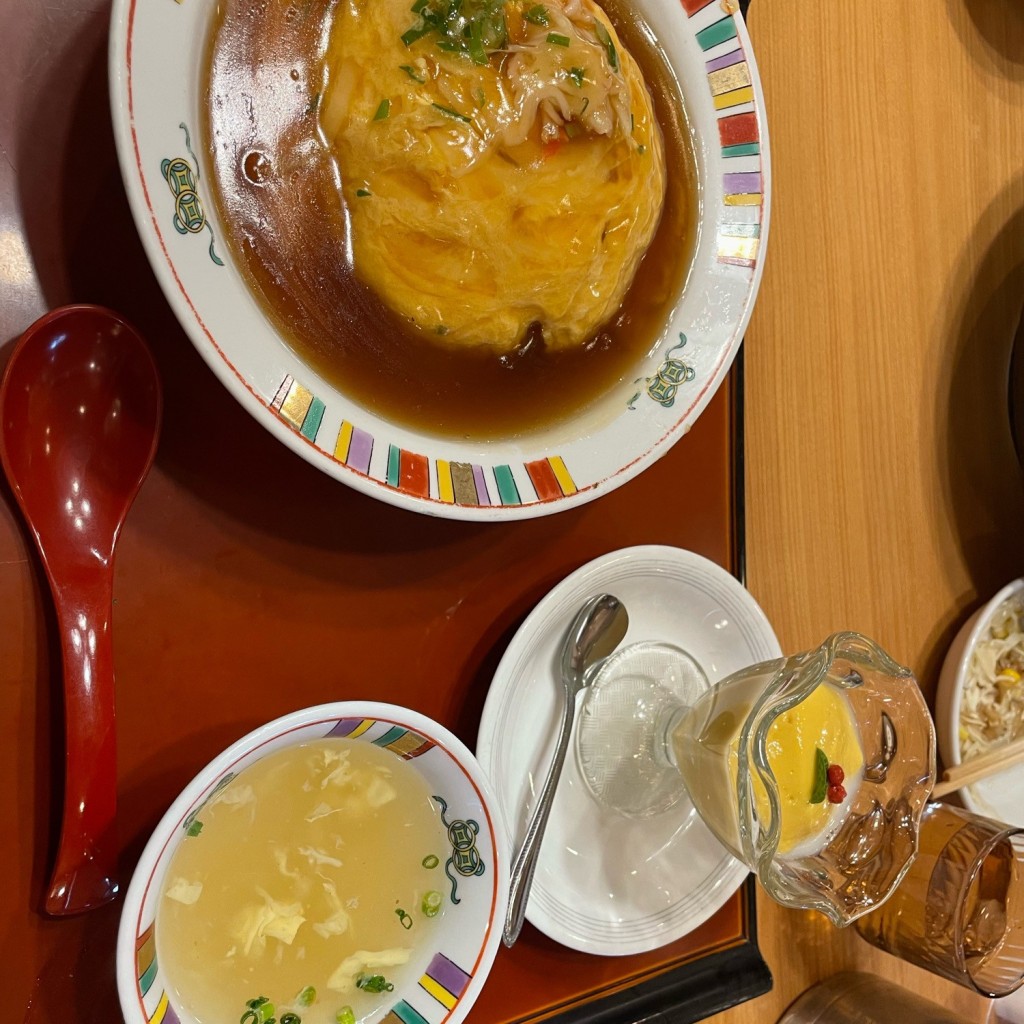 ユーザーが投稿した天津飯ランチの写真 - 実際訪問したユーザーが直接撮影して投稿した上福岡町中華料理すけろく 上福岡店の写真
