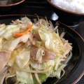 肉野菜炒め定食 - 実際訪問したユーザーが直接撮影して投稿した高田中華料理みんぱい 城東店の写真のメニュー情報