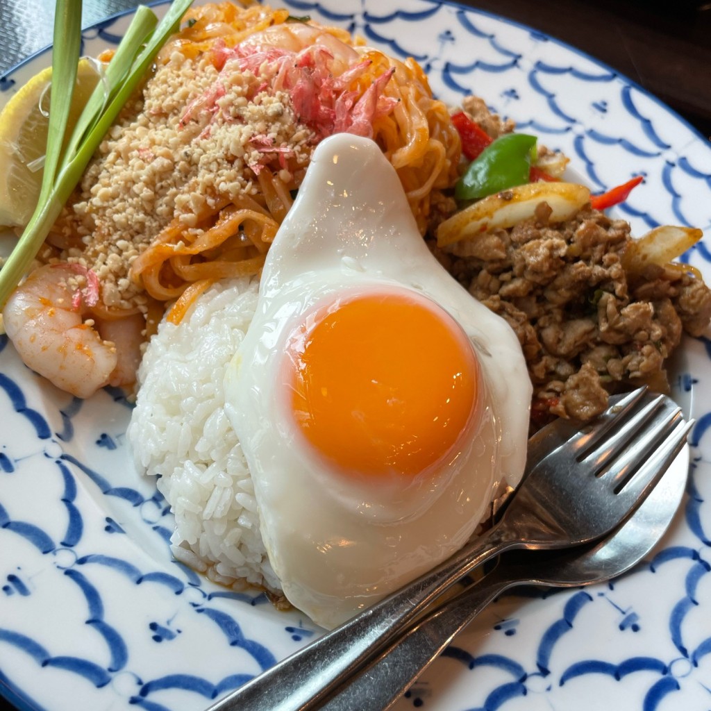 ユーザーが投稿したWEガパオ&パッタイの写真 - 実際訪問したユーザーが直接撮影して投稿した日本橋タイ料理沌 コレド日本橋店の写真