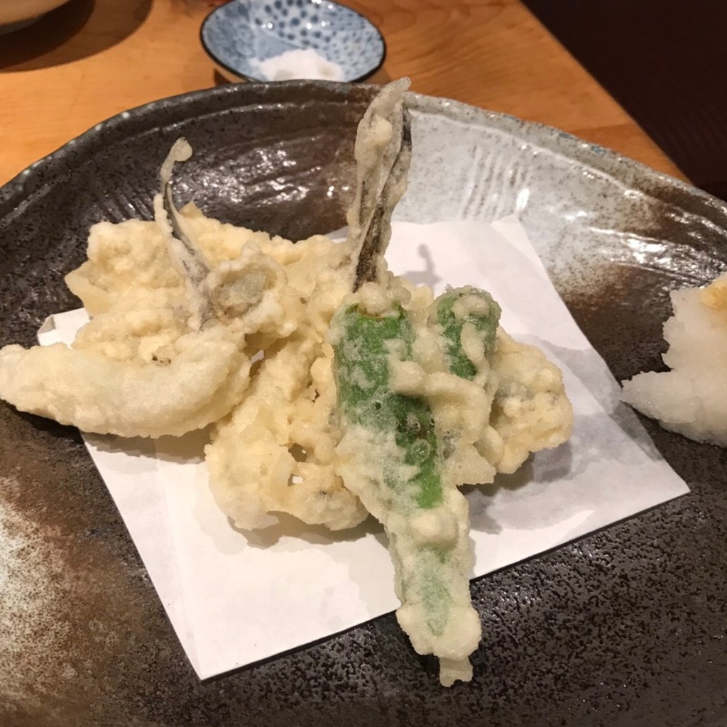 ユーザーが投稿した天ぷら定食玉子天付の写真 - 実際訪問したユーザーが直接撮影して投稿した千代崎天ぷらまきの イオンモール大阪ドームシティ店の写真