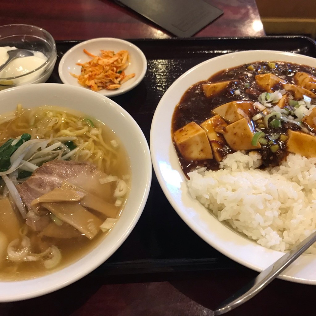 ユーザーが投稿した麻婆豆腐セットの写真 - 実際訪問したユーザーが直接撮影して投稿した西日暮里中華料理宴客 西日暮里店の写真