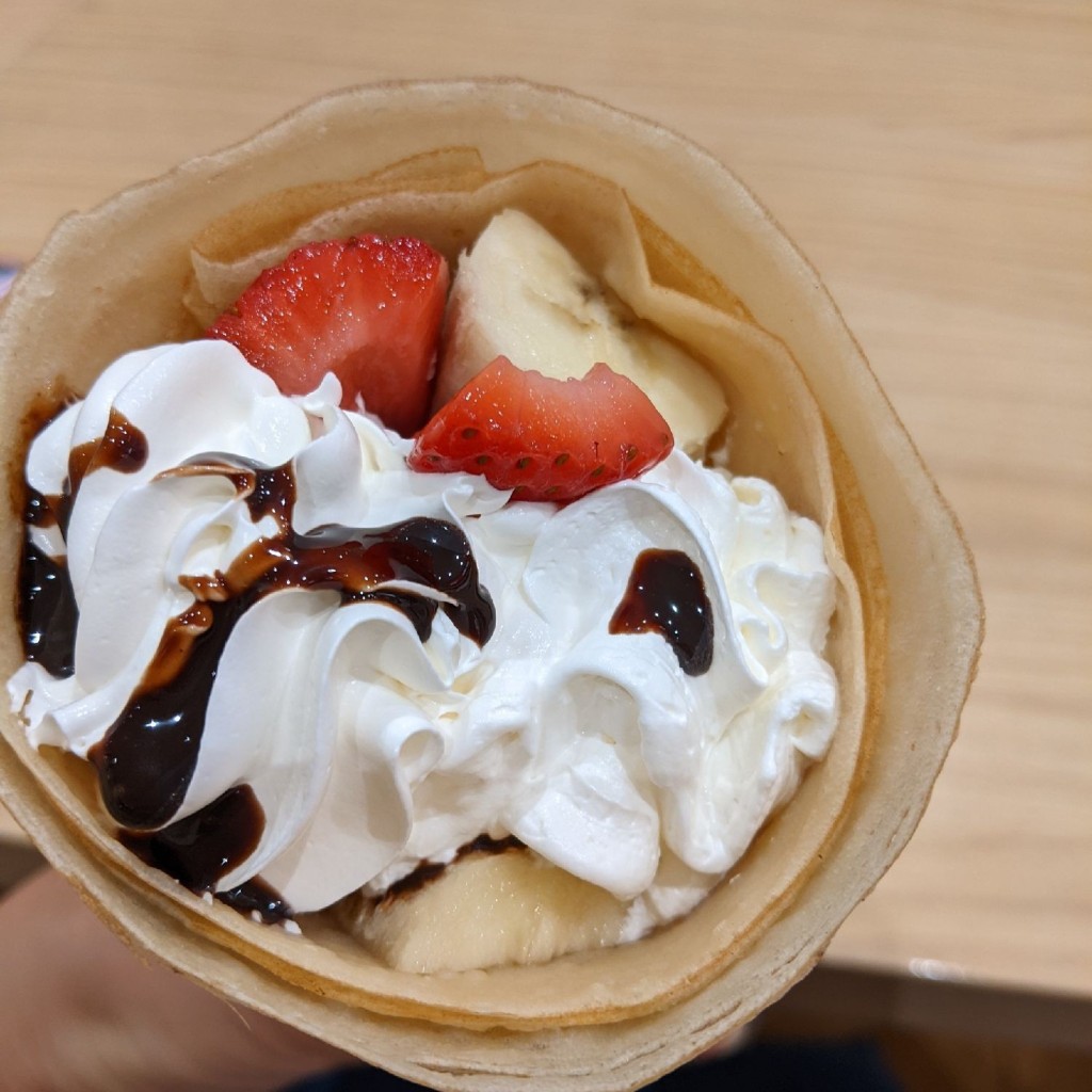 ユーザーが投稿したイチゴバナナチョコクリームの写真 - 実際訪問したユーザーが直接撮影して投稿した天神スイーツマリオンクレープ イトーヨーカドー三郷店の写真