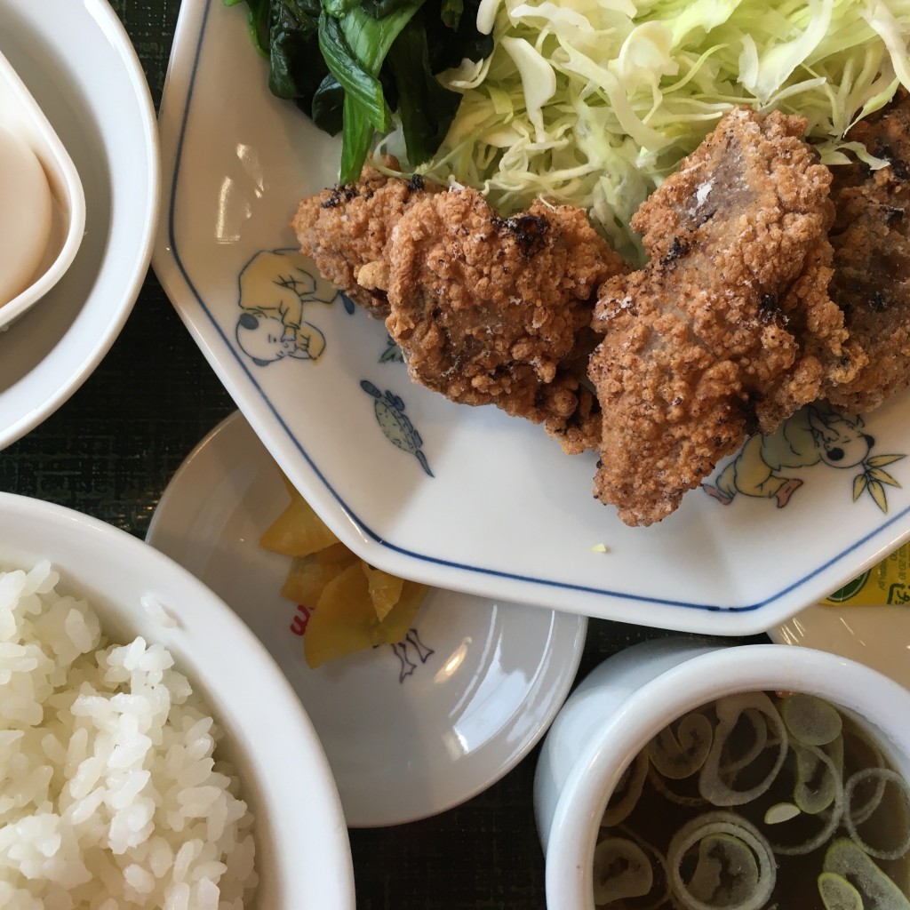 ユーザーが投稿したシカ肉竜田揚げ定食の写真 - 実際訪問したユーザーが直接撮影して投稿した城南ラーメン専門店テンホウ 城南店の写真