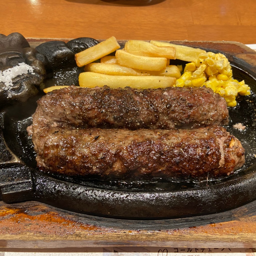 ユーザーが投稿した炭焼粗挽ハンバーグLunchの写真 - 実際訪問したユーザーが直接撮影して投稿した大和田新田ステーキブロンコビリー 八千代店の写真