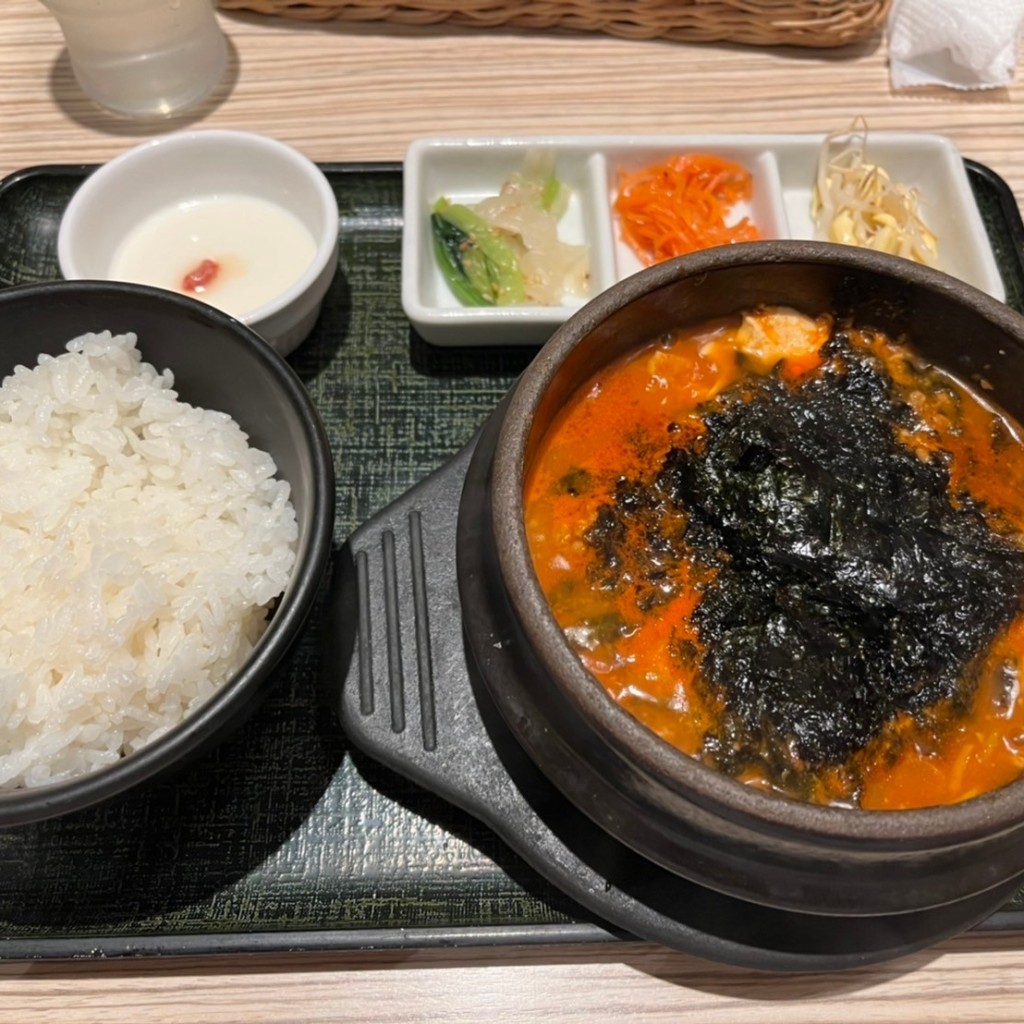 ユーザーが投稿した海苔スンドゥブLunchの写真 - 実際訪問したユーザーが直接撮影して投稿した新宿韓国料理東京純豆腐 新宿店の写真